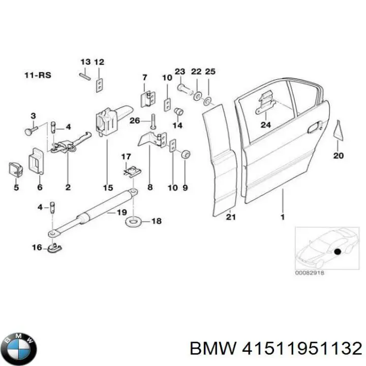 Comprar 41511951132 BMW Bisagra de la puerta delantera derecha