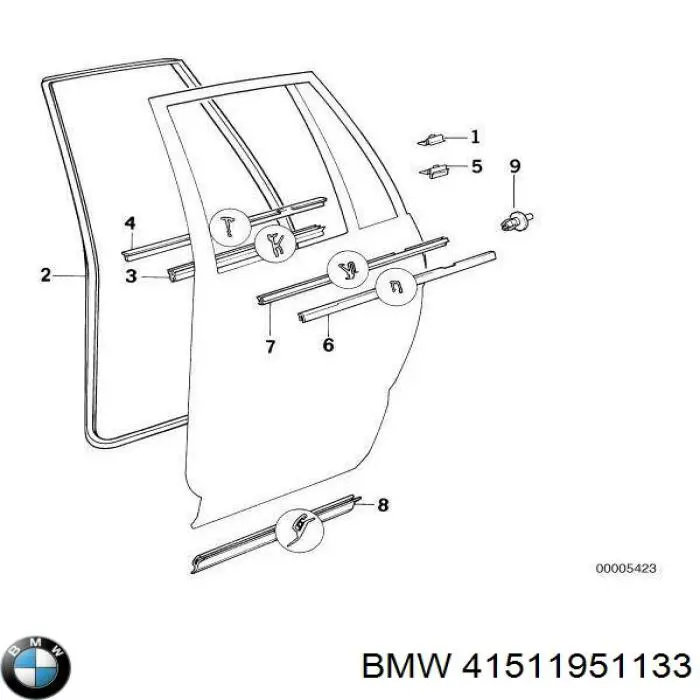Bisagra de puerta delantera izquierda BMW 41511951133