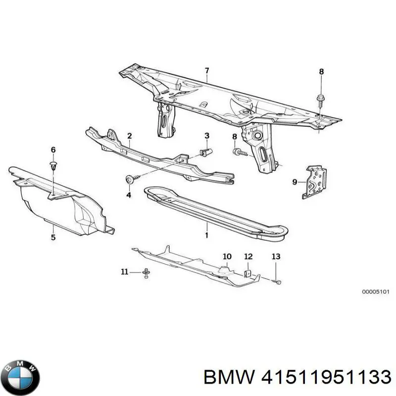 41511951133 BMW Bisagra de puerta delantera izquierda