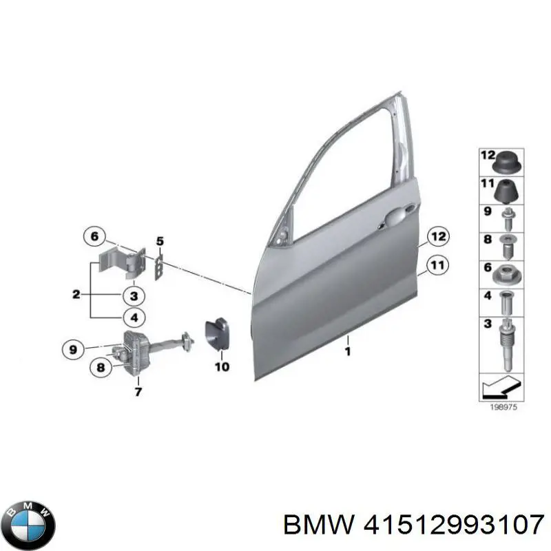 41512993107 BMW bisagra de puerta delantera
