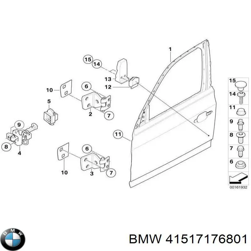 Asegurador puerta delantera para BMW X3 (E83)