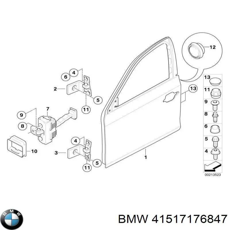 41517176847 BMW bisagra de puerta delantera izquierda