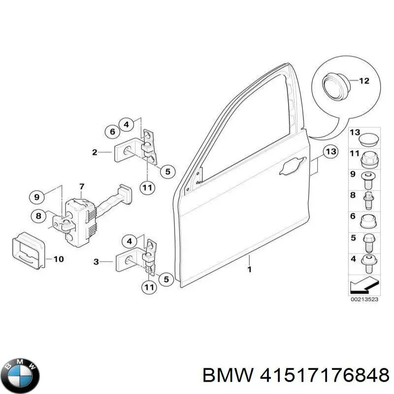 Bisagra delantera derecha para BMW X6 (E71)