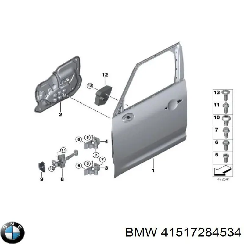 Bisagra de la puerta delantera derecha BMW 41517284534 precio, desde 53,57 EUR