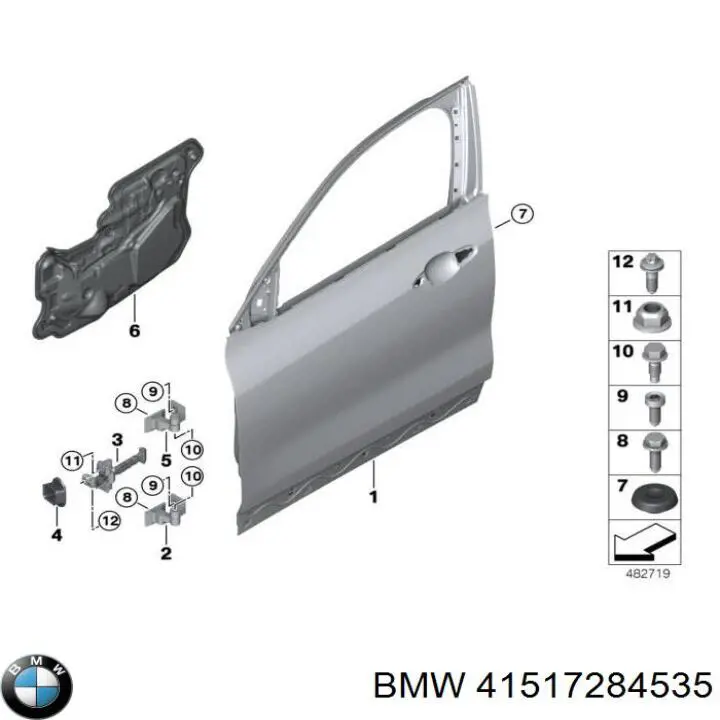 Bisagra de puerta delantera izquierda BMW 41517284535 precio, desde 53,57 EUR