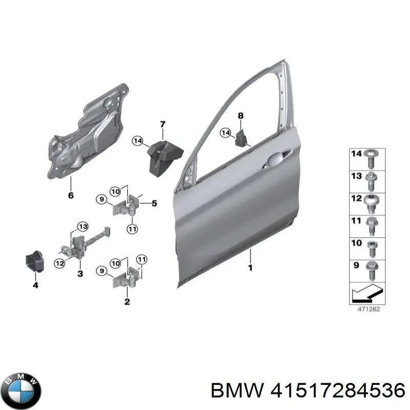 Bisagra de la puerta delantera derecha BMW 41517284536 precio, desde 65,61 EUR