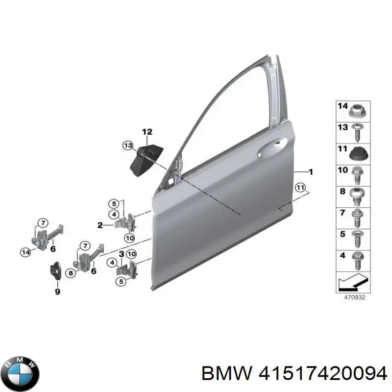 Comprar 41517420094 BMW Bisagra de la puerta delantera derecha