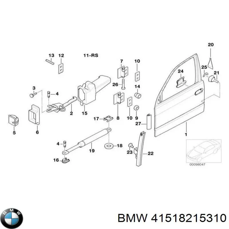 Puerta de coche, delantera, derecha para BMW 7 (E38)