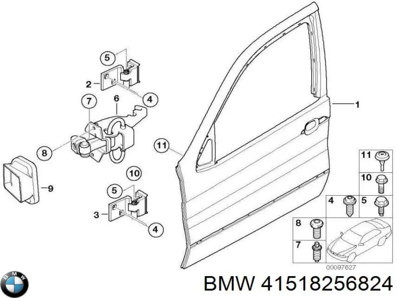 Comprar 41518256824 BMW Puerta delantera derecha