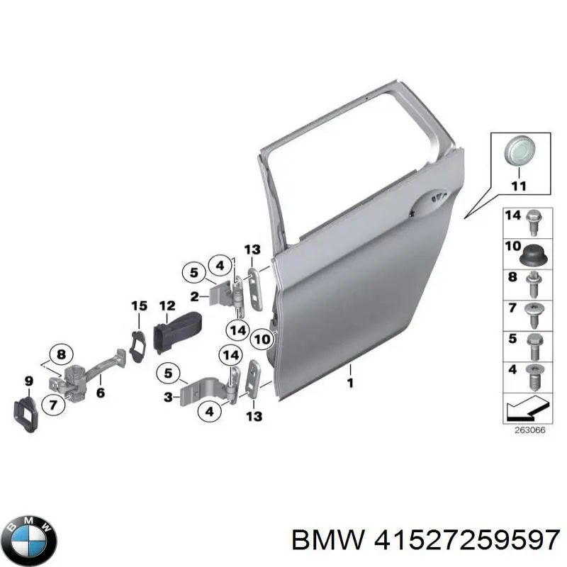 Bisagra de puerta trasera izquierda para BMW 5 (F10)