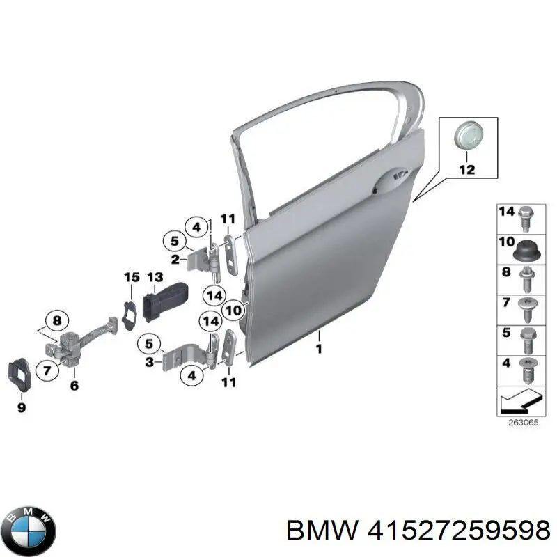 41527259598 BMW bisagra de puerta trasera derecha