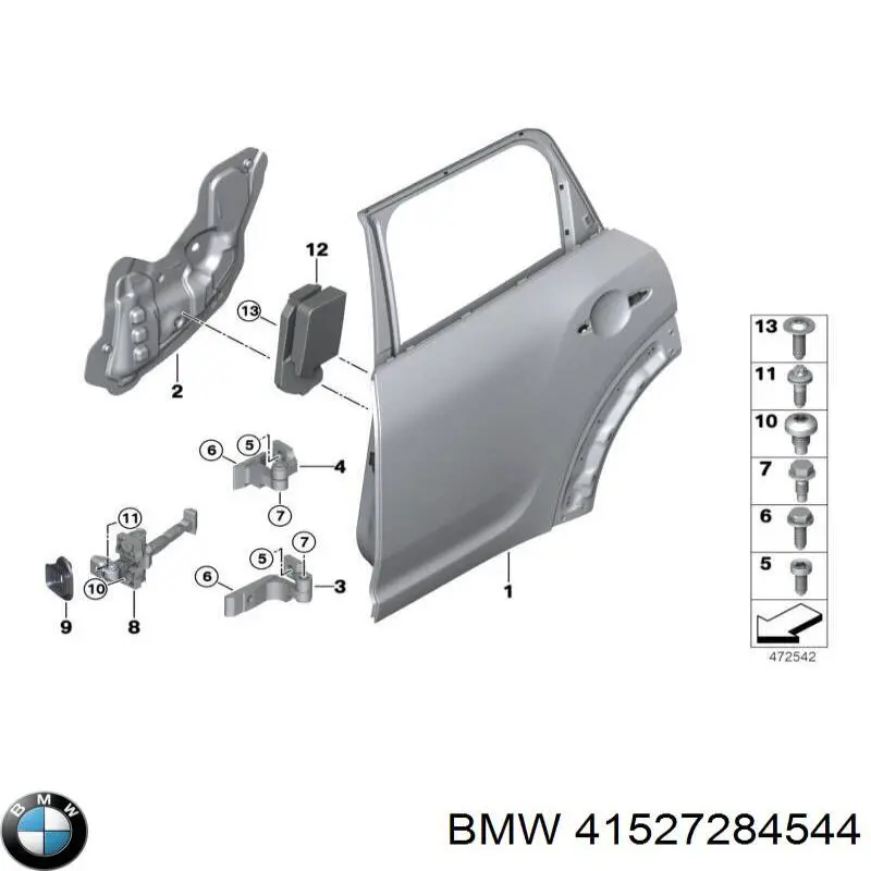 Bisagra de puerta trasera derecha para BMW 3 (G20)