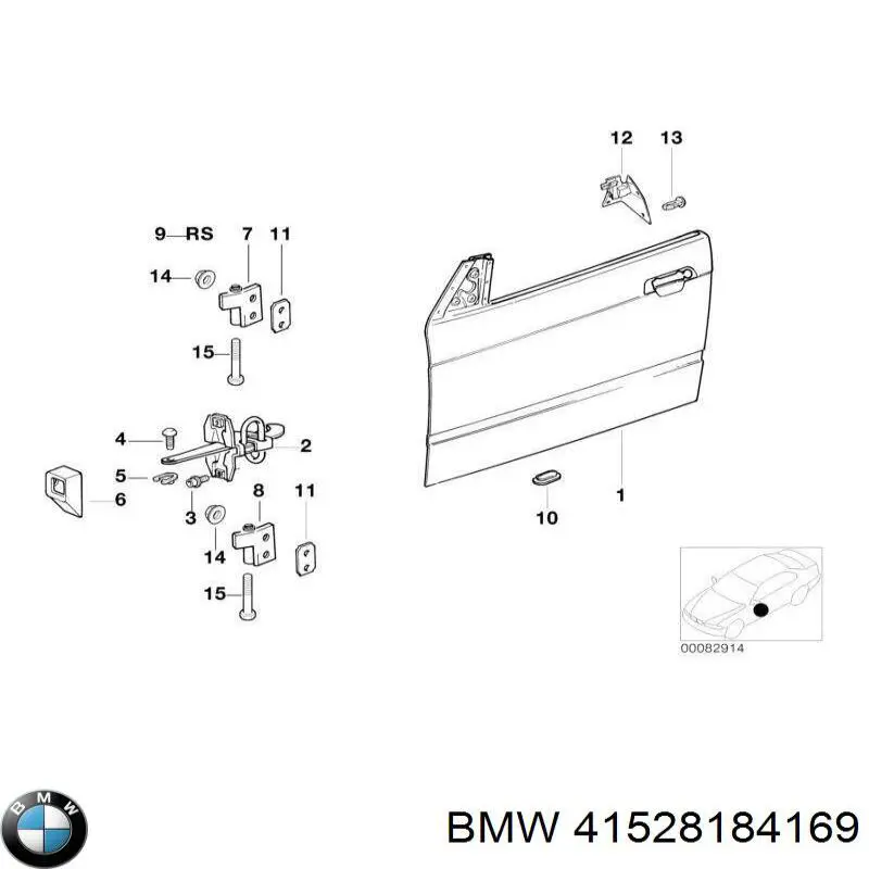 41528184169 BMW bisagra de puerta trasera izquierda