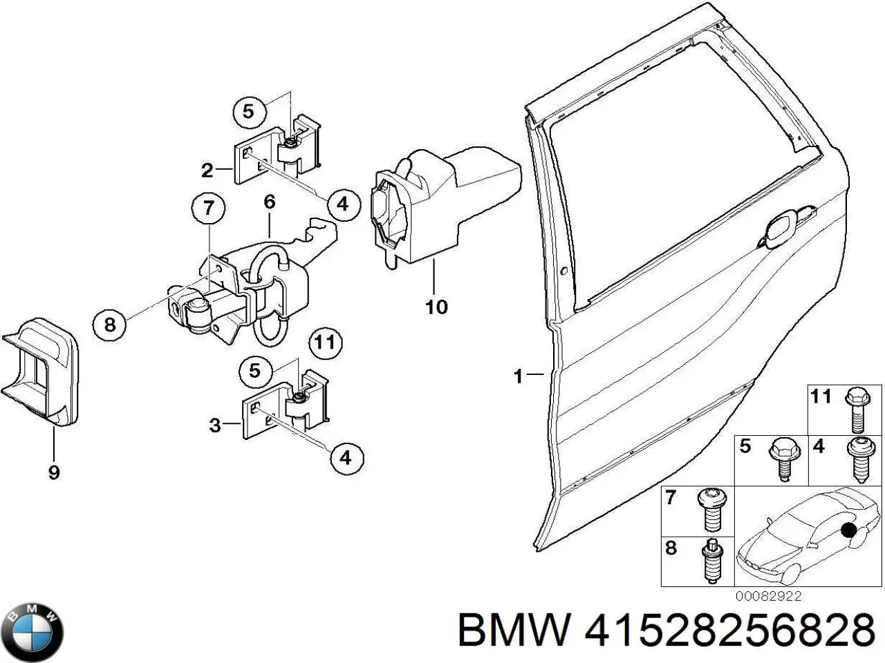 Puerta trasera derecha BMW 41528256828 precio, desde 194,57 EUR