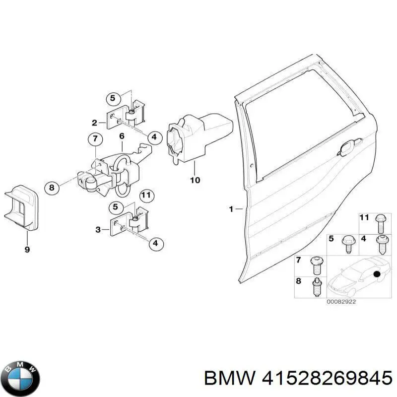 Bisagra de puerta trasera izquierda para BMW X5 (E53)