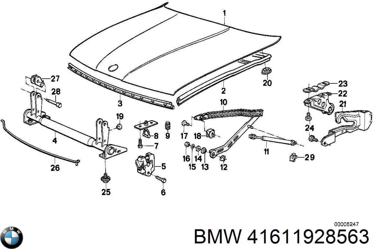 Soporte de capó BMW 41611928563 precio, desde 46,27 EUR