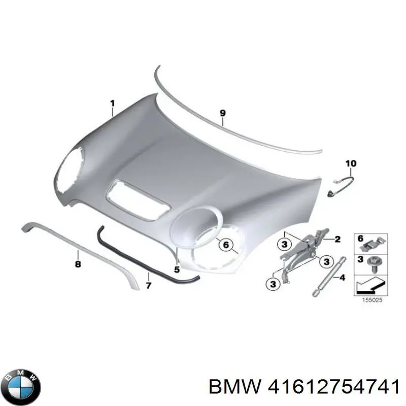 Capó del motor BMW 41612754741 precio, desde 359,82 EUR