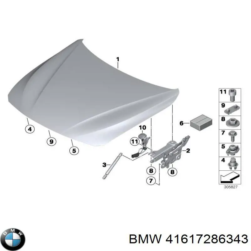 Bisagra, capó del motor izquierda para BMW 2 (F23)