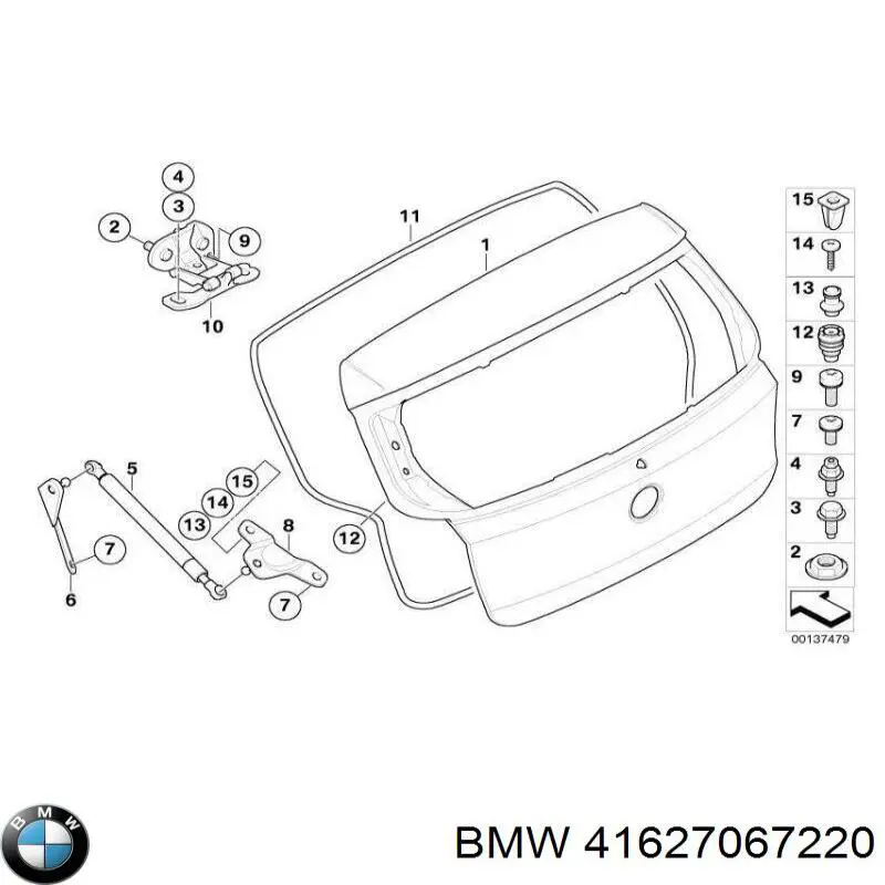 Bisagra de puerta de maletero para BMW 1 (E81, E87)