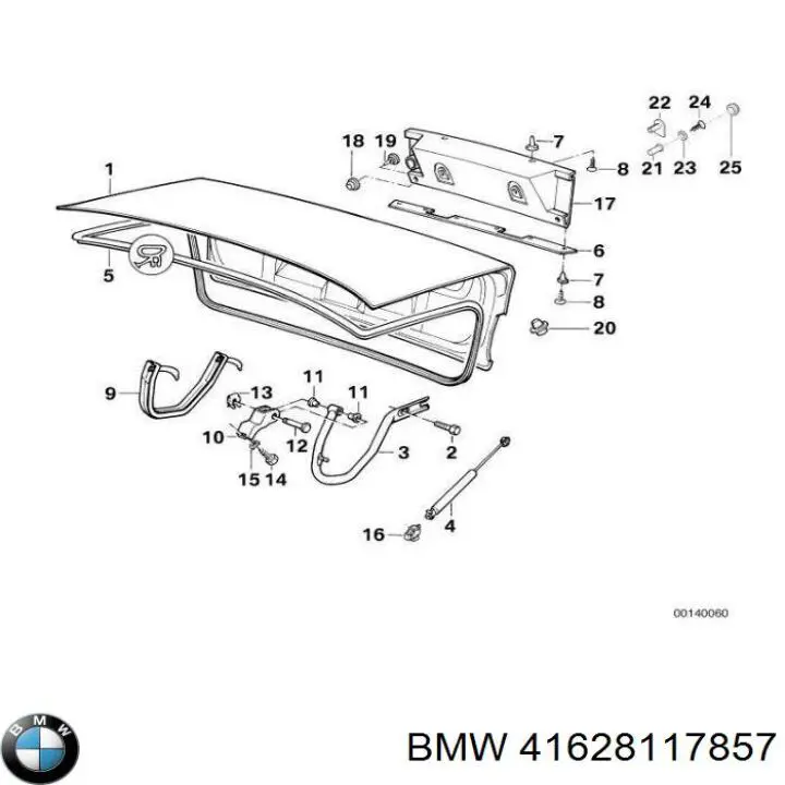Comprar 41628117857 BMW Bisagra de la tapa del maletero
