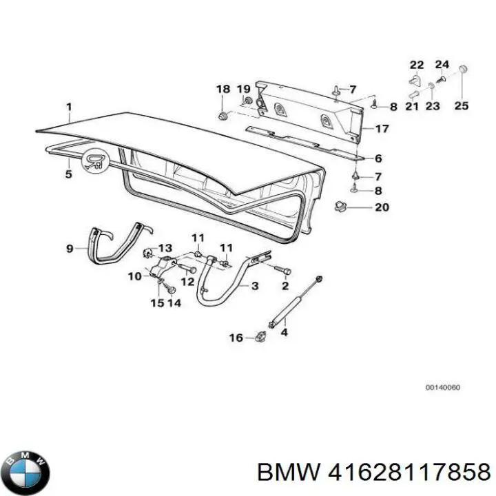 Bisagra de la tapa del maletero BMW 41628117858 precio, desde 521,87 EUR
