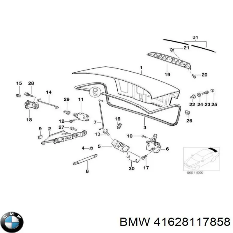 Comprar 41628117858 BMW Bisagra de la tapa del maletero