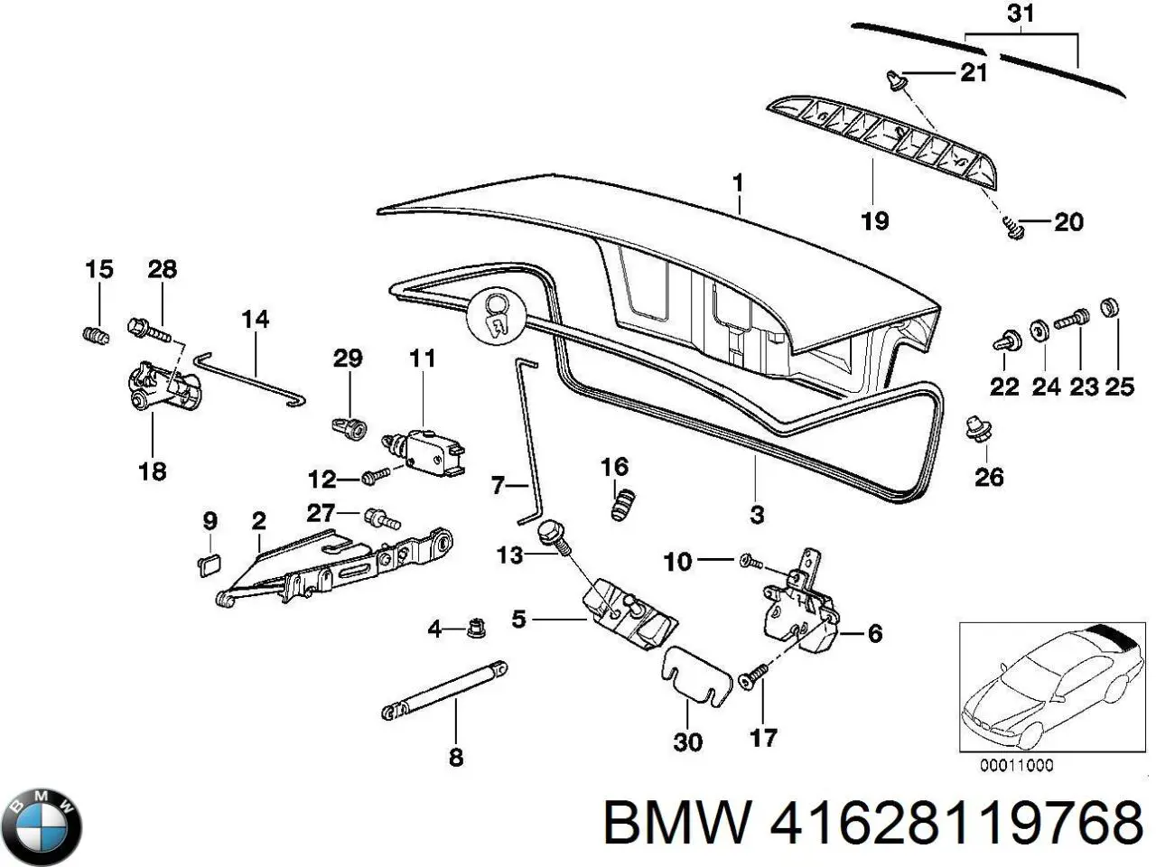 Tapa del maletero para BMW 3 (E36)
