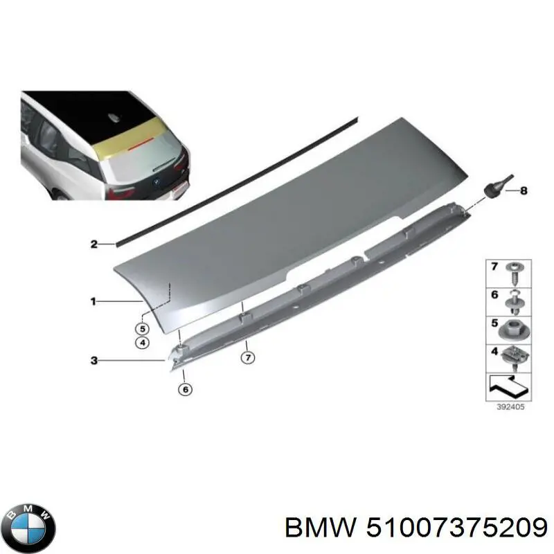 Alerón para puerta de maletero para BMW I3 (I01)