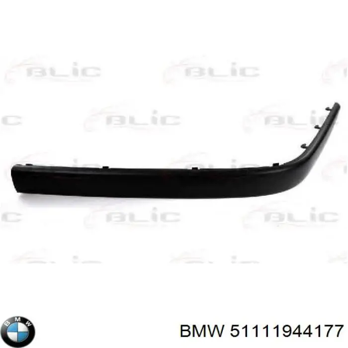 51111944177 BMW listón embellecedor/protector, parachoque delantero izquierdo