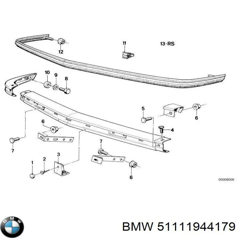 Soporte de matrícula delantera 51111944179 BMW