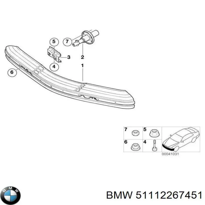 51118164930 BMW refuerzo parachoque delantero