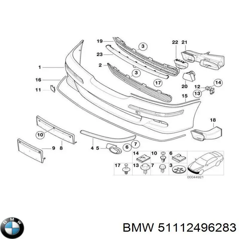Comprar 51112496283 BMW Embellecedor de faro antiniebla izquierdo