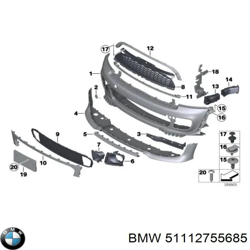 51112755685 BMW Paragolpes delantero