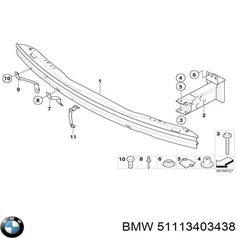 51113403438 BMW refuerzo parachoque delantero