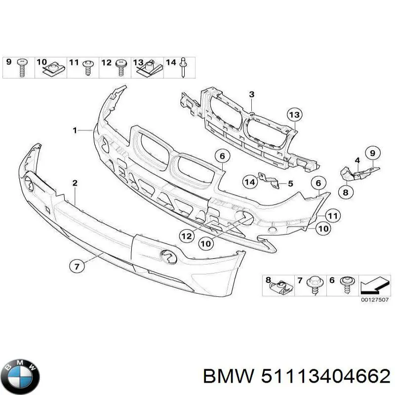 Soporte de paragolpes delantero derecho para BMW X3 (E83)