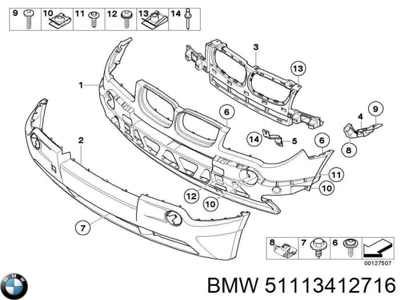 51113412716 BMW Paragolpes delantero