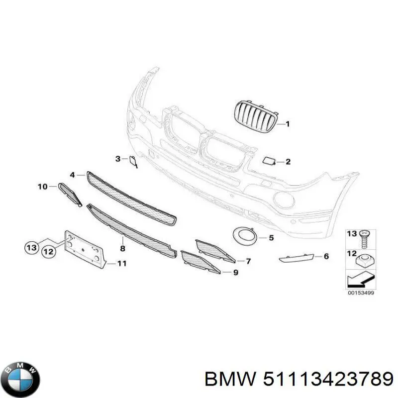 Embellecedor de faro antiniebla izquierdo BMW 51113423789 precio, desde 38,62 EUR