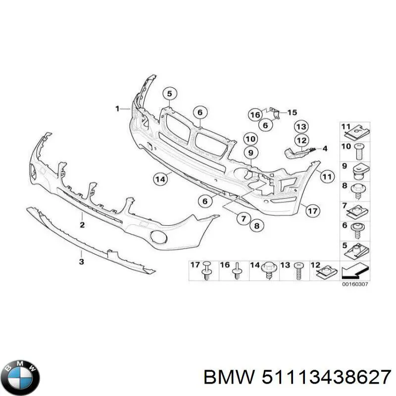 Comprar 51113438627 BMW Defensa delantera