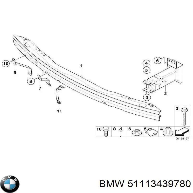 Refuerzo paragolpes delantero para BMW X3 (E83)