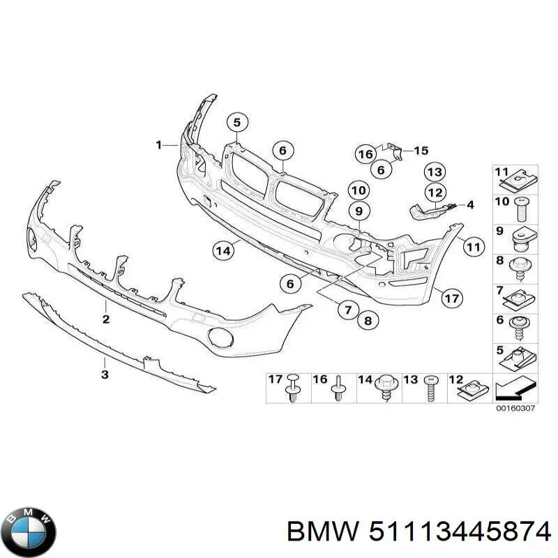 51113445874 BMW paragolpes delantero
