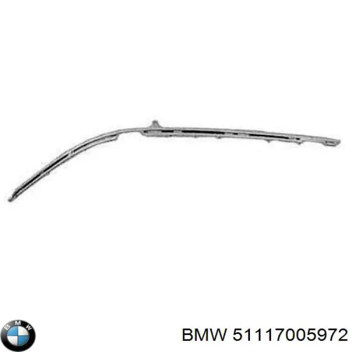 51117005972 BMW moldura de parachoques delantero derecho