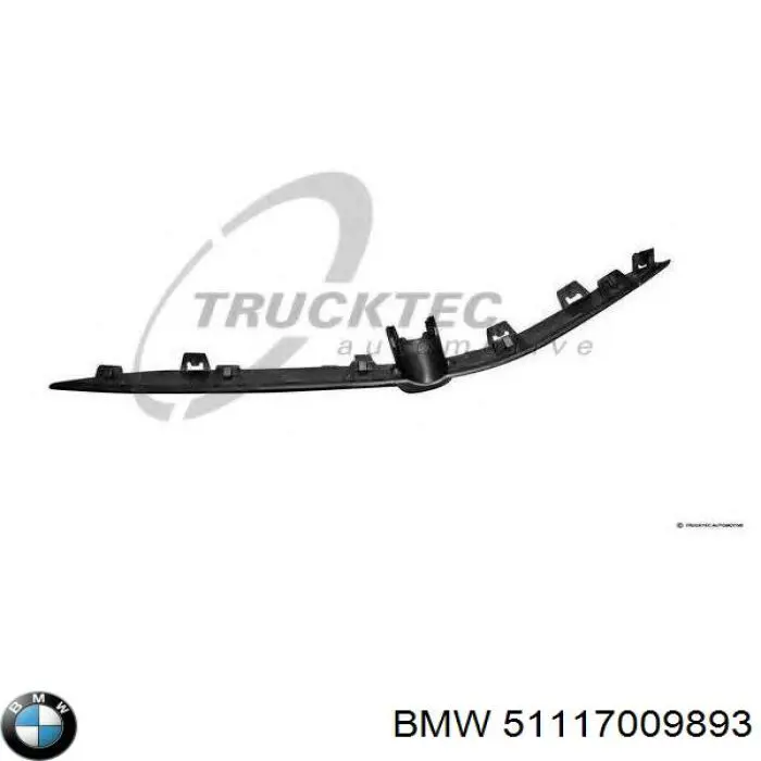 Listón embellecedor/protector, parachoque delantero izquierdo para BMW X5 (E53)