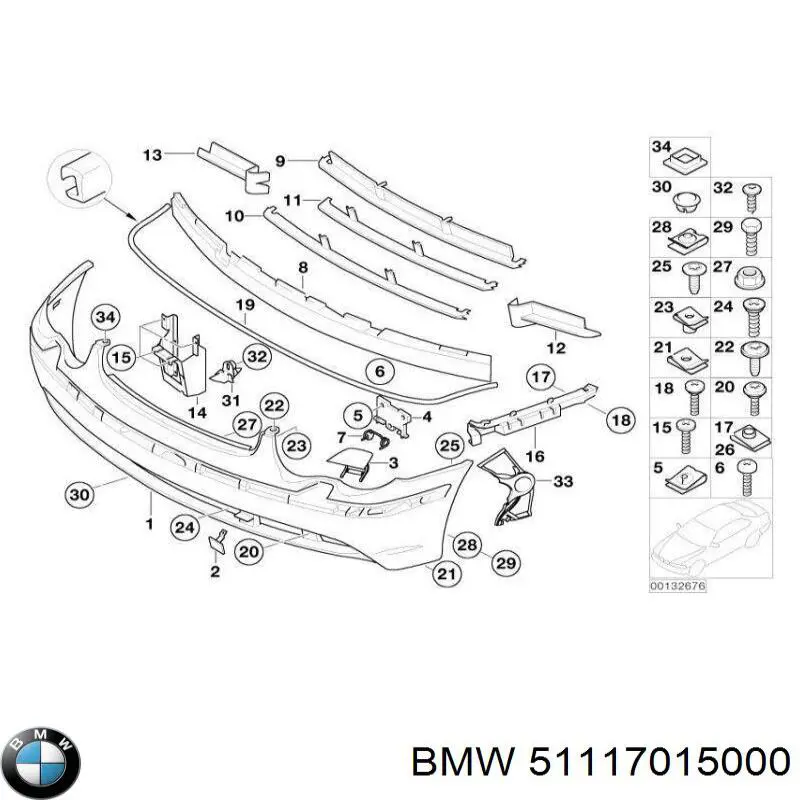 51117015000 BMW absorbente parachoques delantero