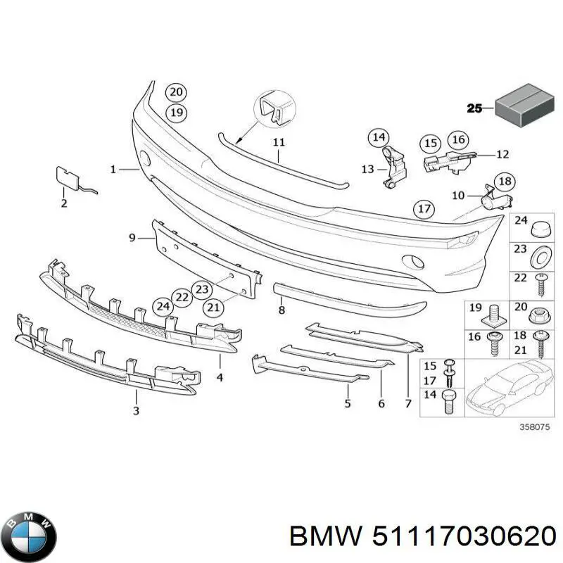 Comprar 51117030620 BMW Soporte delantero de guardabarros delantero derecho