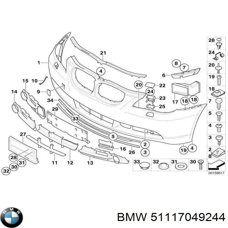 Comprar 51117049244 BMW Rejilla derecha del parachoques delantero