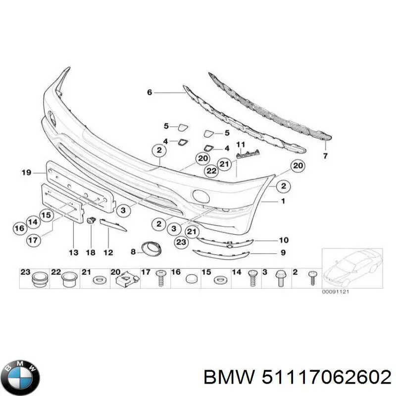 51117062602 BMW paragolpes delantero