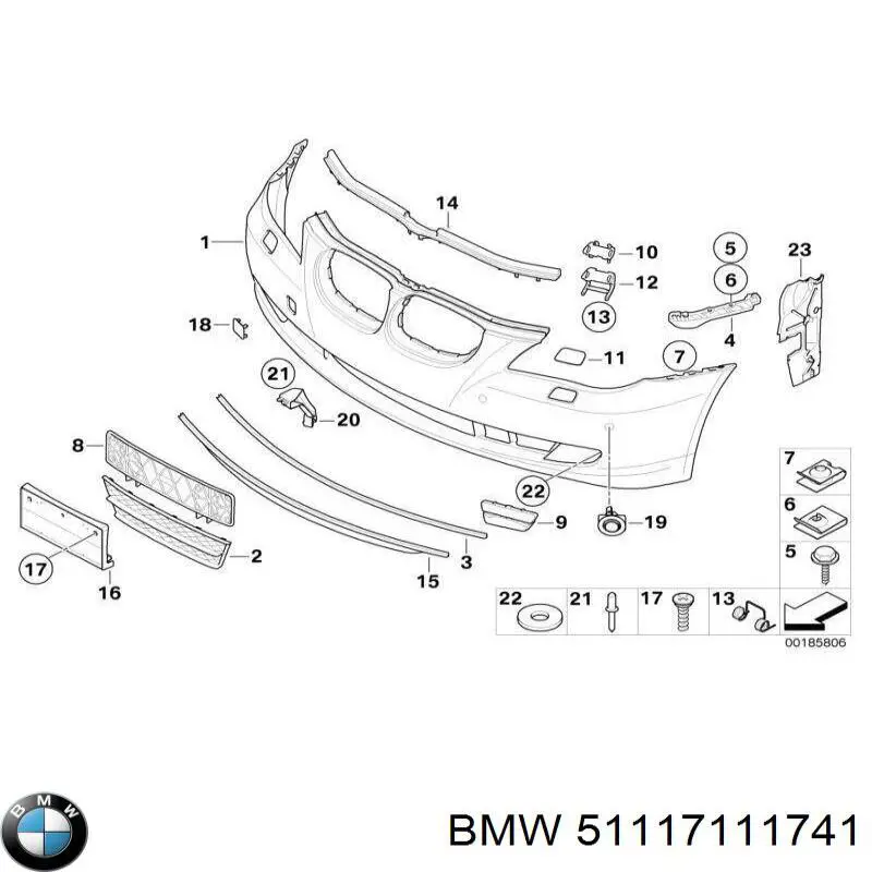 Comprar 51117111741 BMW Tapa de la boquilla del lavafaros delantero