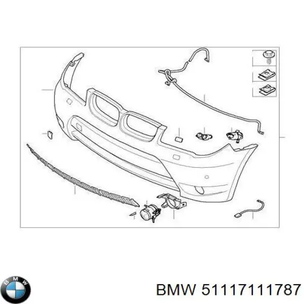 Cobertura de parachoques, enganche de remolque, delantera para BMW 5 (E61)