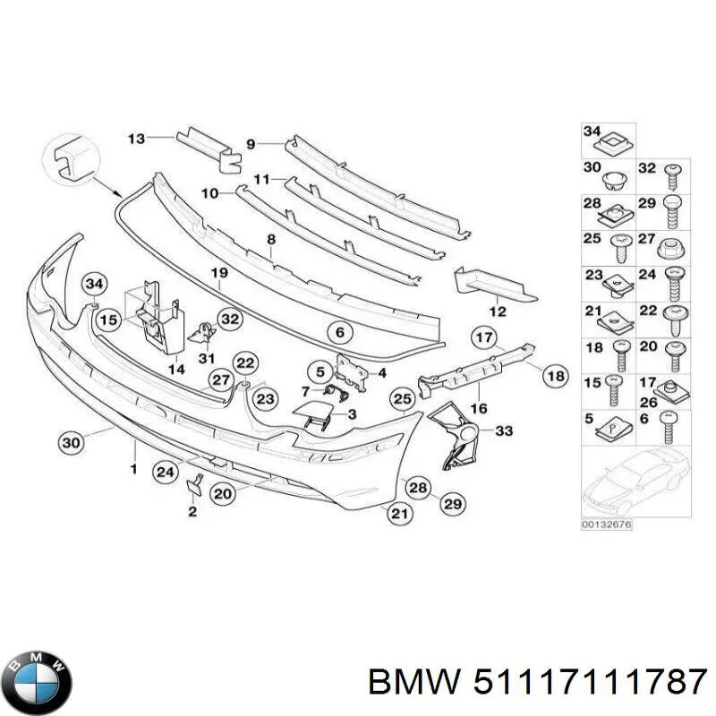 Tapa cubre gancho de remolque para parachoques delantera BMW 51117111787 precio, desde 9,77 EUR