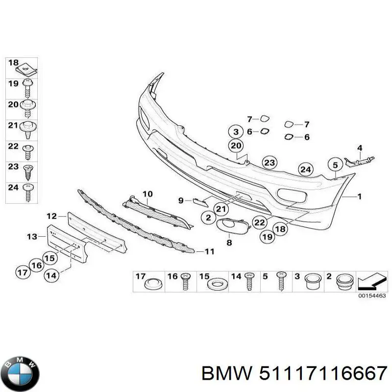 Soporte de parachoques delantero izquierdo para BMW X5 (E53)